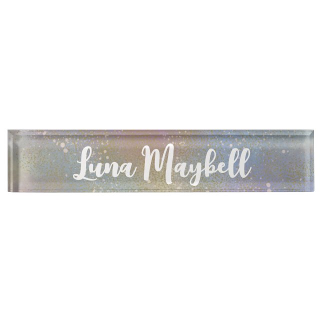Rainbow Holographic Name Tag Nameplate (Front)