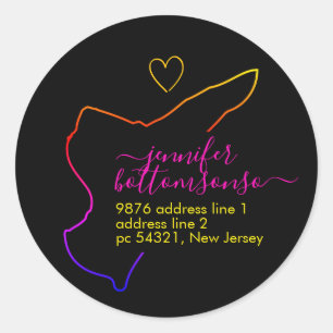 Rainbow home return address Signature New Jersey Classic Round Sticker