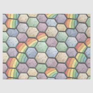 Rainbow Honeycomb Mosaic – Hexagonal Tile Tissue Paper