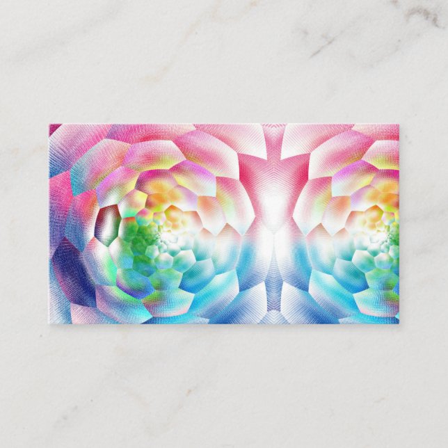 Rainbow Hooneycomb Beehive Abstract Business Card (Front)