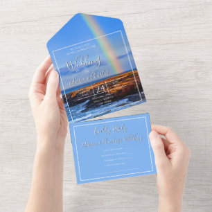 Rainbow, Hope & Happiness, Wedding All In One Invitation