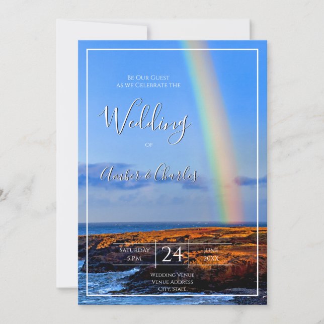 Rainbow, Hope & Happiness, Wedding Invitation (Front)