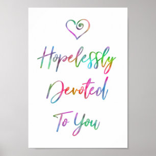 Rainbow Hopelessly Devoted To You Song Lyric Print