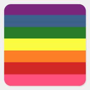 Rainbow Horizontal Stripes Square Sticker