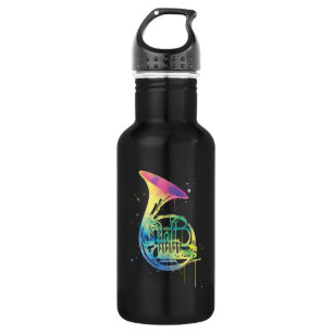 Rainbow Horn Design for French Horn Players 532 Ml Water Bottle