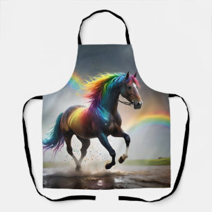 Rainbow Horse And Rainbows Rain Dance, Apron