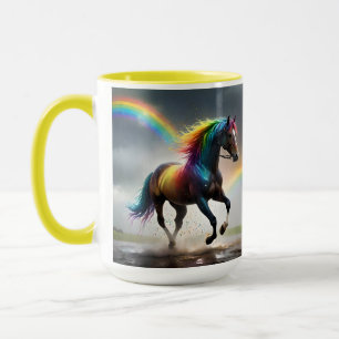 Rainbow Horse And Rainbows Rain Dance, Mug
