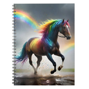Rainbow Horse And Rainbows Rain Dance, Notebook