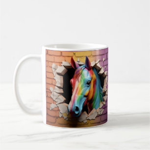 Rainbow Horse Breaking Out Coffee Mug