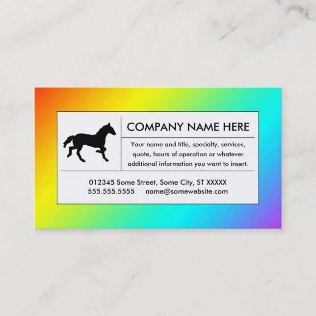 rainbow horse business card (Front)