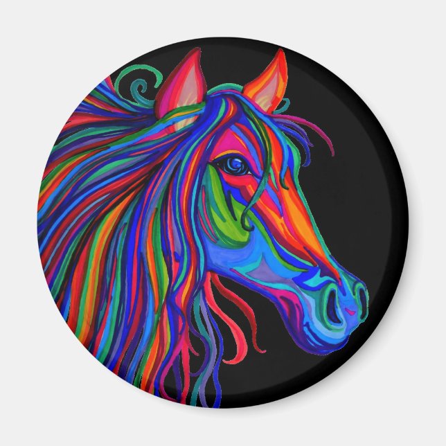 rainbow horse head magnet (Front)
