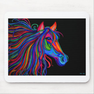 rainbow horse head mouse mat