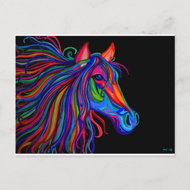 rainbow horse head postcard (Front)