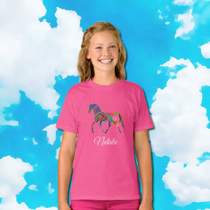 Rainbow horse - personalised T-Shirt