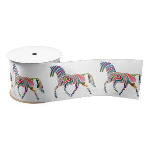 Rainbow Horse Satin Ribbon