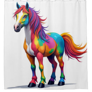Rainbow Horse Shower Curtain