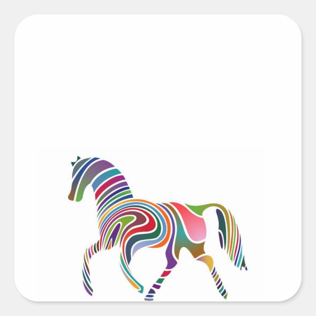 Rainbow horse sticker name tags (Front)