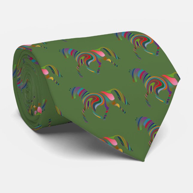 Rainbow horse tie (Rolled)