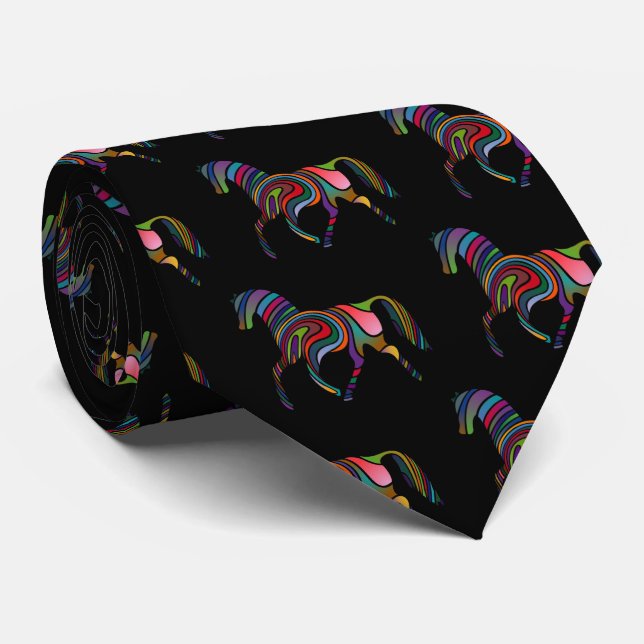 Rainbow Horse Tie (Rolled)