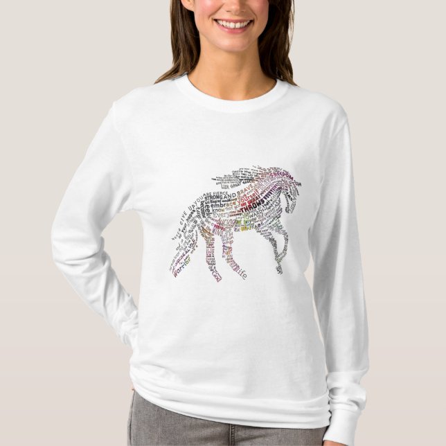 Rainbow Horse Typography T-Shirt (Front)