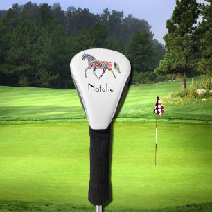 Rainbow horse  - your name golf head cover