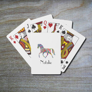 Rainbow horse - your name playing cards