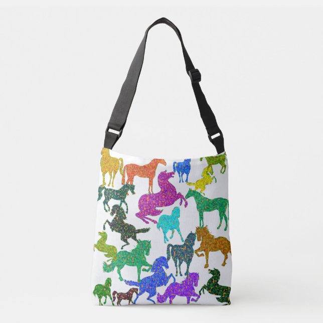 Rainbow Horses Crossbody Bag (Front)