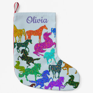 Rainbow Horses Custom Christmas Stocking