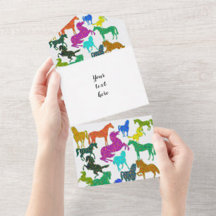 Rainbow Horses - "Dotty about Horses!" All In One Invitation