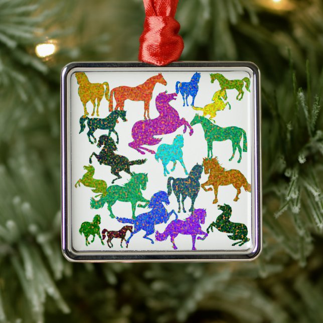Rainbow Horses - "Dotty about Horses!" Metal Tree Decoration (Tree)