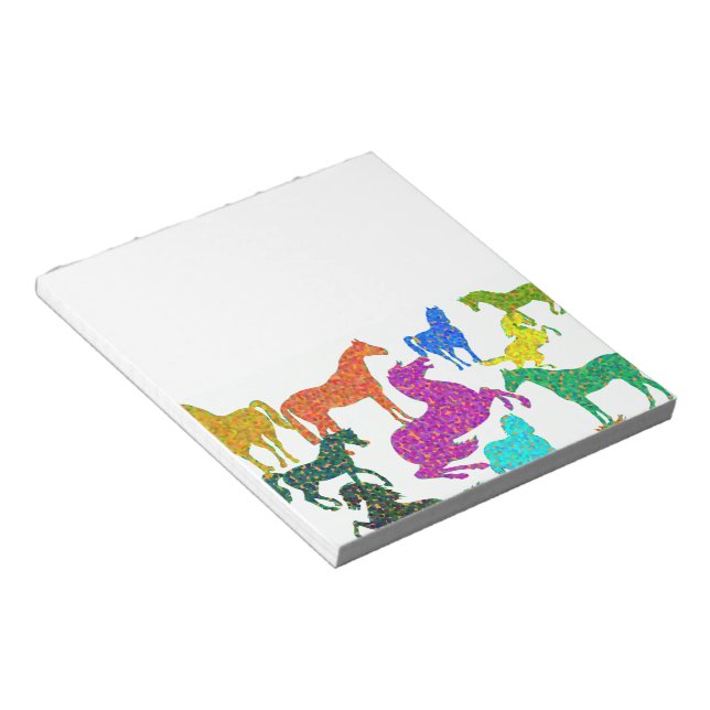 Rainbow Horses - "Dotty about Horses!" Notepad (Angled)