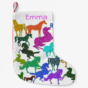 Rainbow Horses - "Dotty about Horses!" Small Christmas Stocking