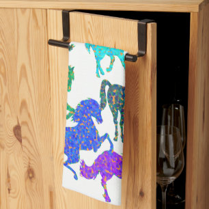 Rainbow Horses - "Dotty about Horses!" Tea Towel