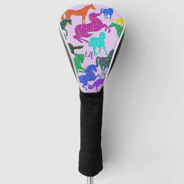Rainbow Horses Golf Head Cover (Front)