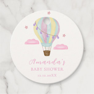 Rainbow Hot Air Balloon Cloud Star Baby Shower Favour Tags