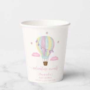 Rainbow Hot Air Balloon Cloud Star Baby Shower Paper Cups