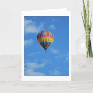 Rainbow Hot Air Balloon Flying in the Sky Card