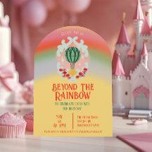 Rainbow Hot Air Balloon Kids Birthday