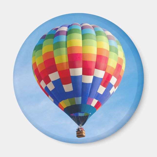 Rainbow hot air balloon magnet (Front)