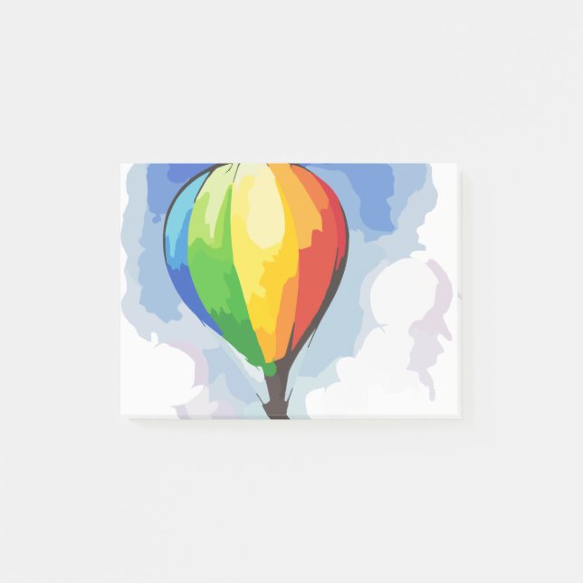 Rainbow Hot Air Balloon Post-it Notes (Front)