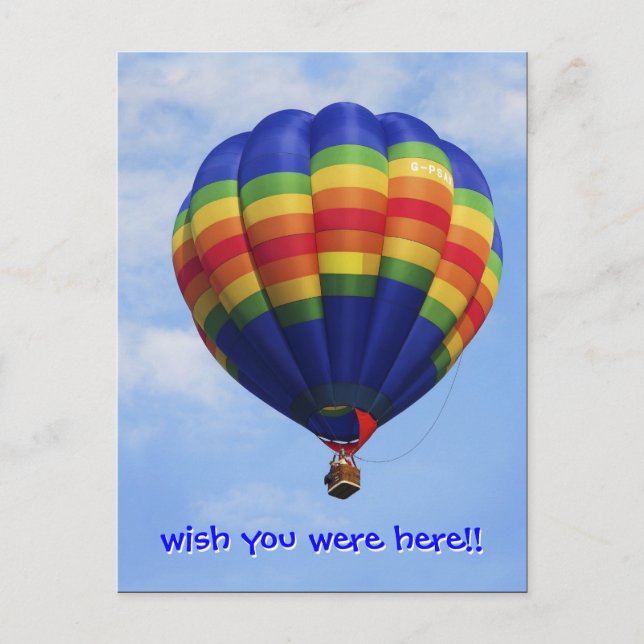 Rainbow Hot Air Ballooning Postcard (Front)