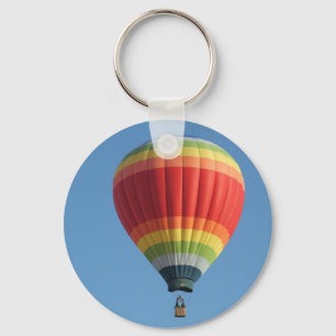 Rainbow hot air baloon key ring