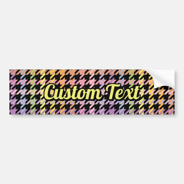 Rainbow Houndstooth Pattern Bumper Sticker (Front)