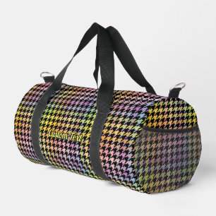Rainbow Houndstooth Pattern Duffle Bag
