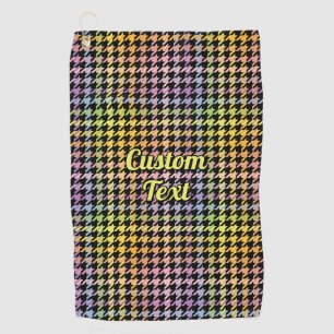 Rainbow Houndstooth Pattern Golf Towel