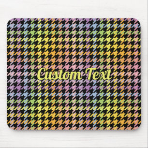 Rainbow Houndstooth Pattern Mouse Mat