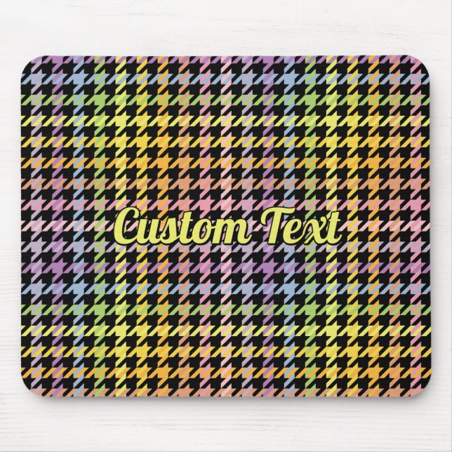 Rainbow Houndstooth Pattern Mouse Mat (Front)