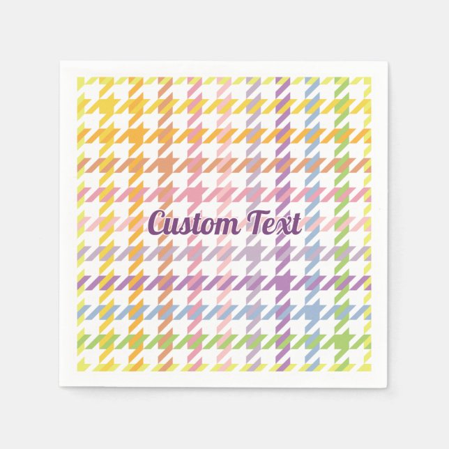 Rainbow Houndstooth Pattern Napkin (Front)