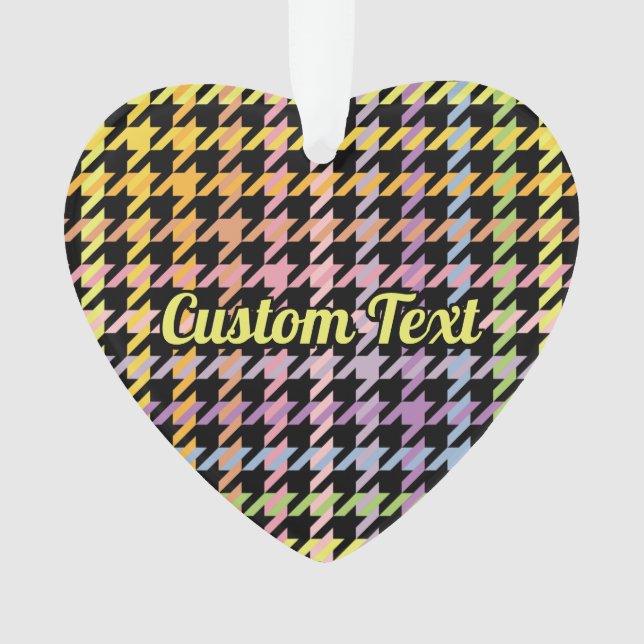 Rainbow Houndstooth Pattern Ornament (Front)