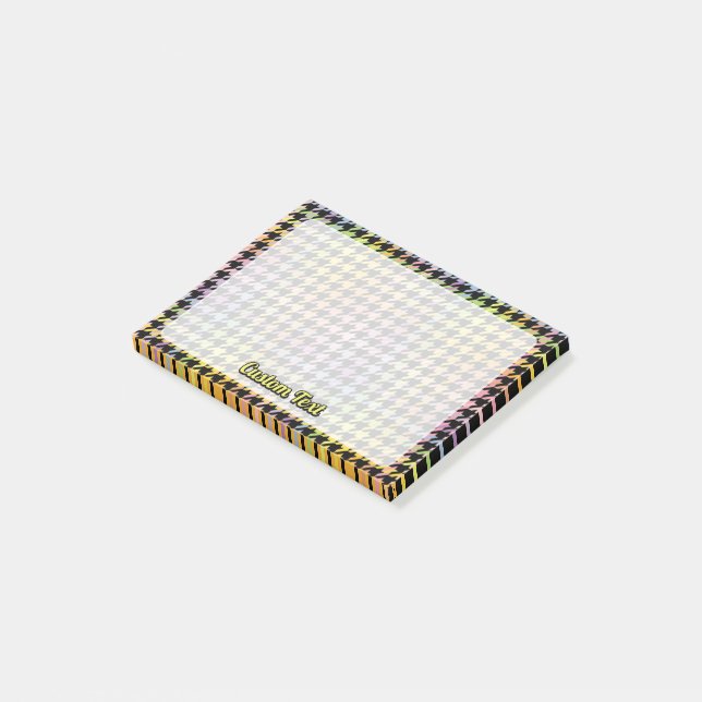 Rainbow Houndstooth Pattern Post-it Notes (Angled)